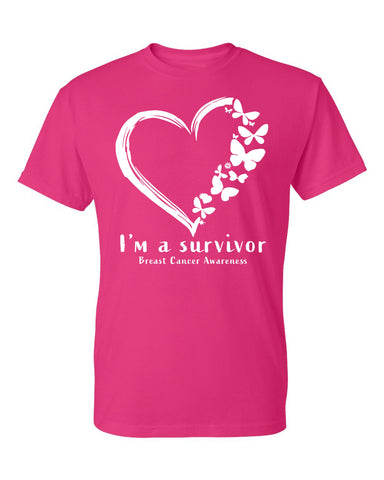 Kropsis I am Survivor Breast Cancer Awareness Men`s T-Shirt