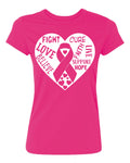 Kropsis Fight Love Believe Cure Faith Live White Ribbon  Women's T-Shirt