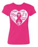 Kropsis Fight Love Believe Cure Faith Live White Ribbon  Women's T-Shirt