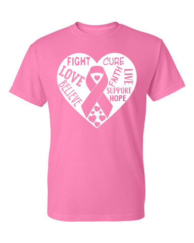 Kropsis Fight Love Believe Cure Faith Live White Ribbon Men`s T-Shirt