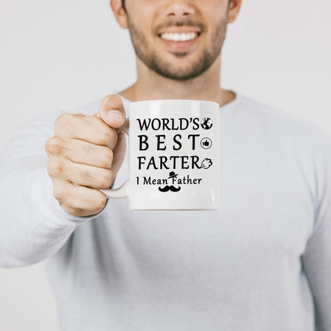 KROPSIS Worlds Best Farter Ever I Mean Father Ceramic Coffee Mug White