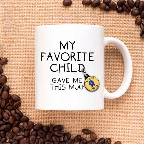 KROPSIS My Favorite Child Gave Me This Mug Ceramic Coffee Mug White